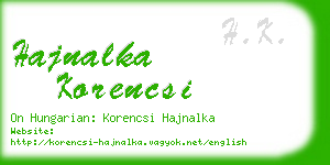 hajnalka korencsi business card